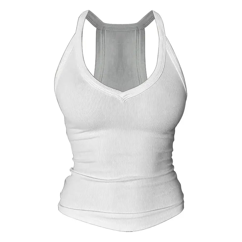 V Neck Tank Tops with Built-in Bra