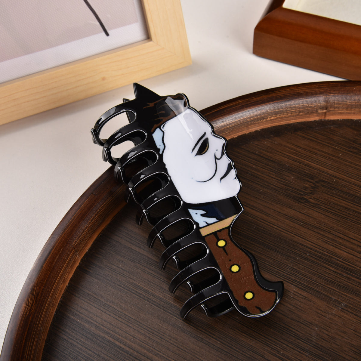 Fun Horror Character Double-Sided Plastic Claw Hair Clips - Halloween Hair Accessories for Women & Men, FallFreshness, Bold Designs for Daily Wear