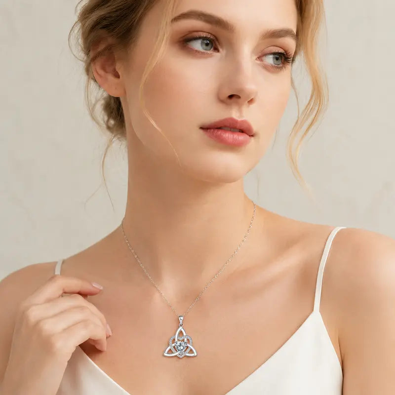 Witch’s Knot Crystal Heart Necklace