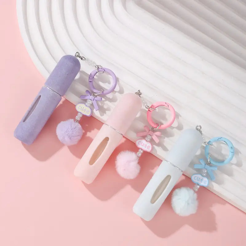 Portable 5ML Perfume Atomizer with Plush Keychain