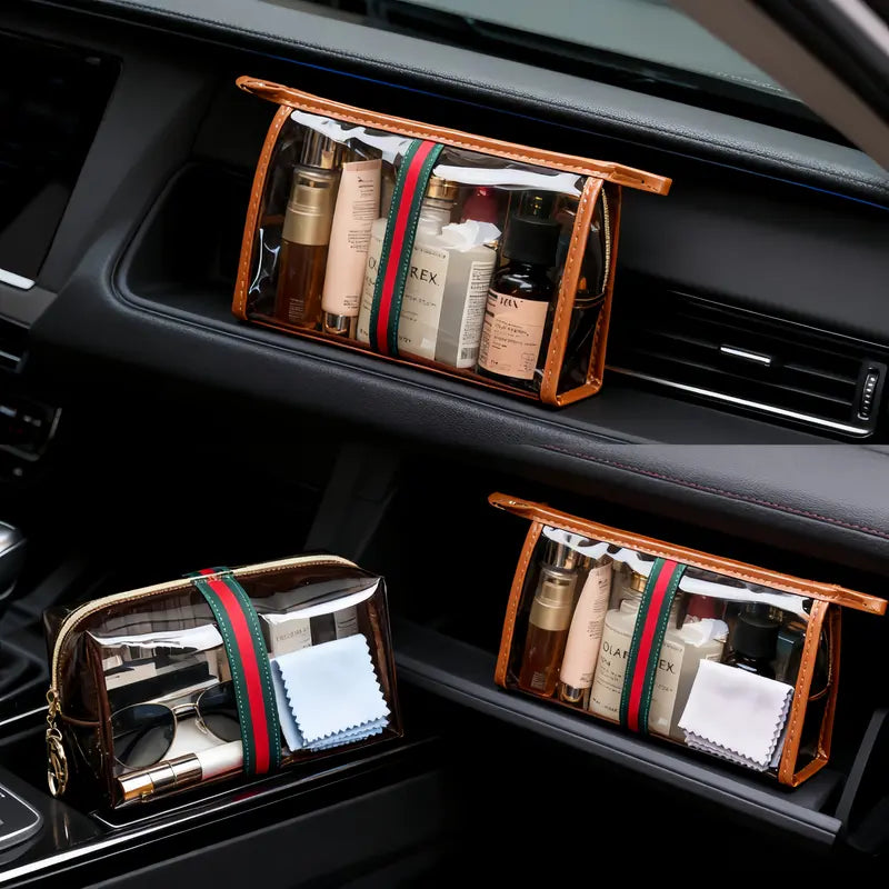 3-Piece Retro Vanity Makeup Organizer & Travel Toiletry Bag Set