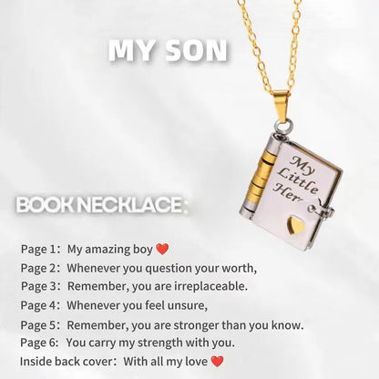 For Daughter / Son - My Little Star Book Necklace My Little Hero Book Necklace