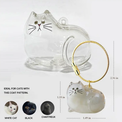 Cat Fur Keepsake Charm – Fillable Memory Keychain