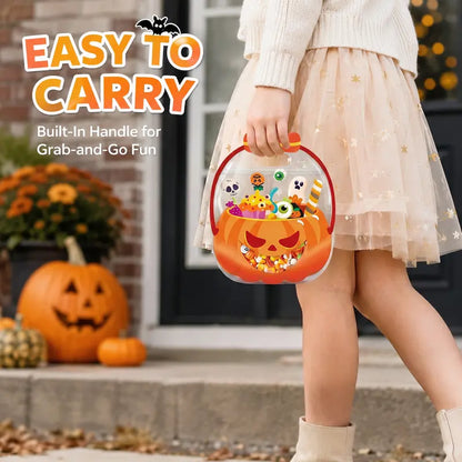 🎃 Halloween Cauldron Treat Bags – Clear Fillable Party Favor Bags