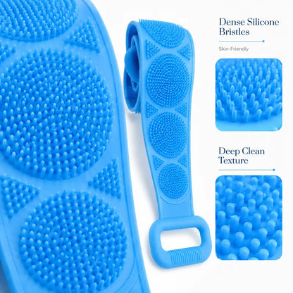 Silicone Double-Sided Bath Brush with Long Handle