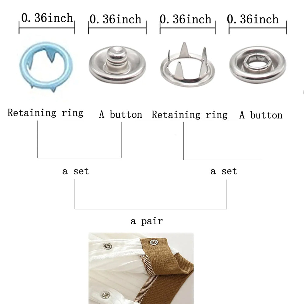 Snap Button Kit with Hand Press Pliers