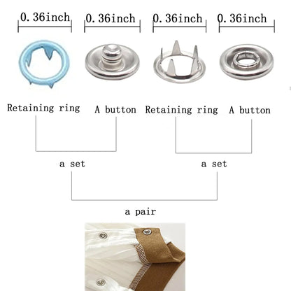 Snap Button Kit with Hand Press Pliers