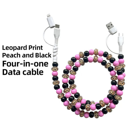 Four-in-One Stylish Pearl-Bead Shine Charging & Data Cable