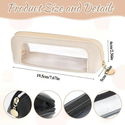 2PCS Clear Window Makeup Brush Bag