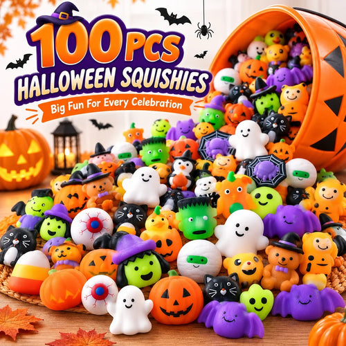 🎃 30/50PCS Halloween Mochi Squishy Toys – Cute Sensory Party Favors & Goodie Bag Fillers