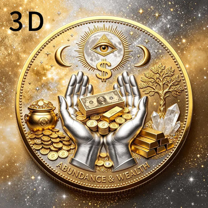 3D Wealth & Prosperity Collectible Coin, All‑Seeing Eye Design, Lucky Charm, Fortune Ornament, Decoration Items