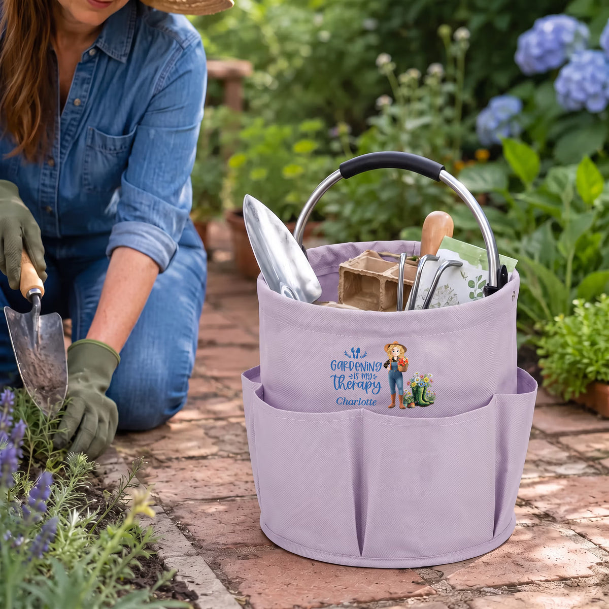 Flower Cartoon Character Gardening Bag