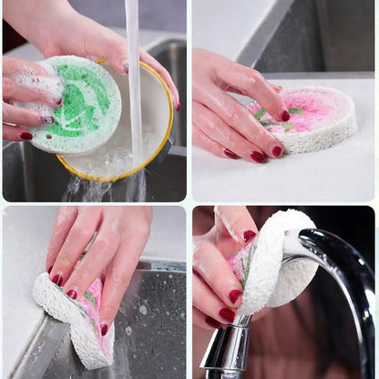 Eco-Friendly Cellulose Scrubber Pads (4-Pack)