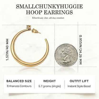 14K Gold & White Gold Plated Chunky Hoop Earrings – Lightweight & Hypoallergenic