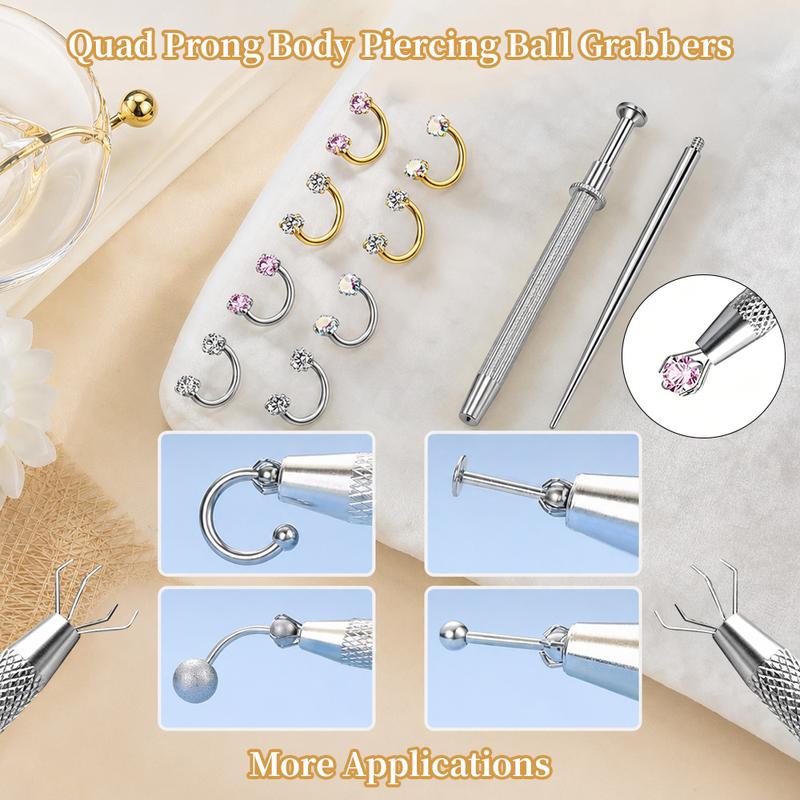 14K Gold Plated CZ Horseshoe Nose Rings