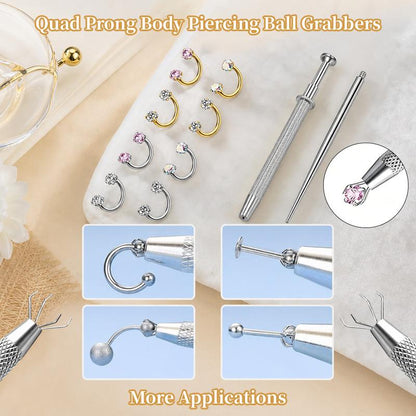 14K Gold Plated CZ Horseshoe Nose Rings