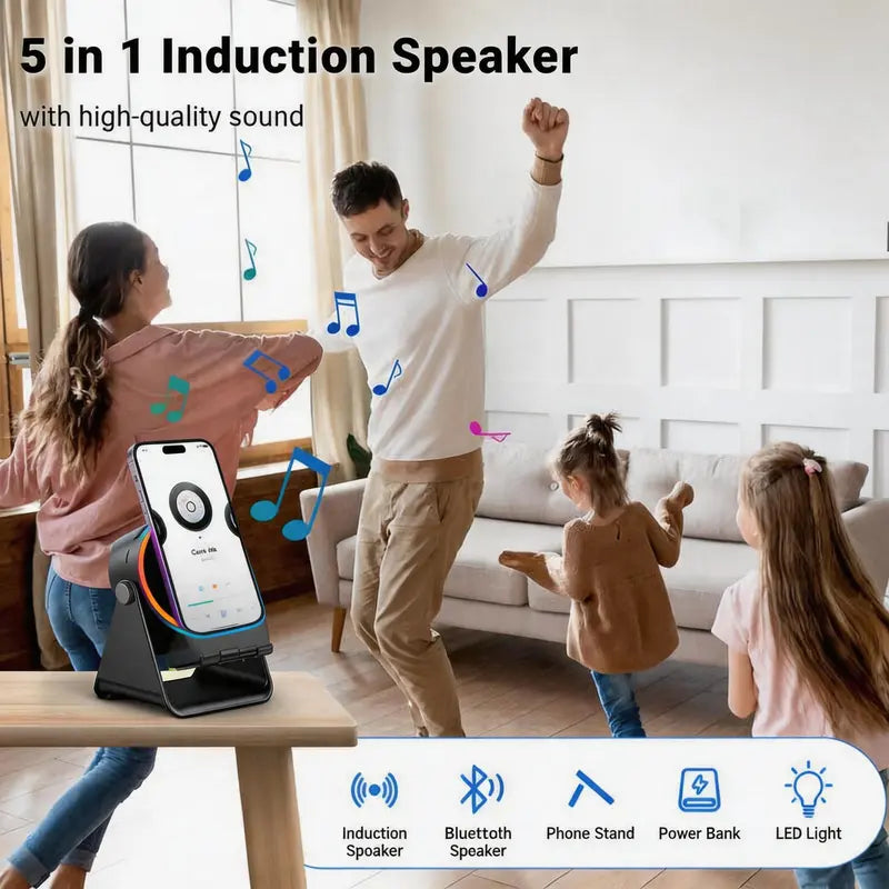 5-in-1 Wireless Charging Bluetooth Speaker Stand