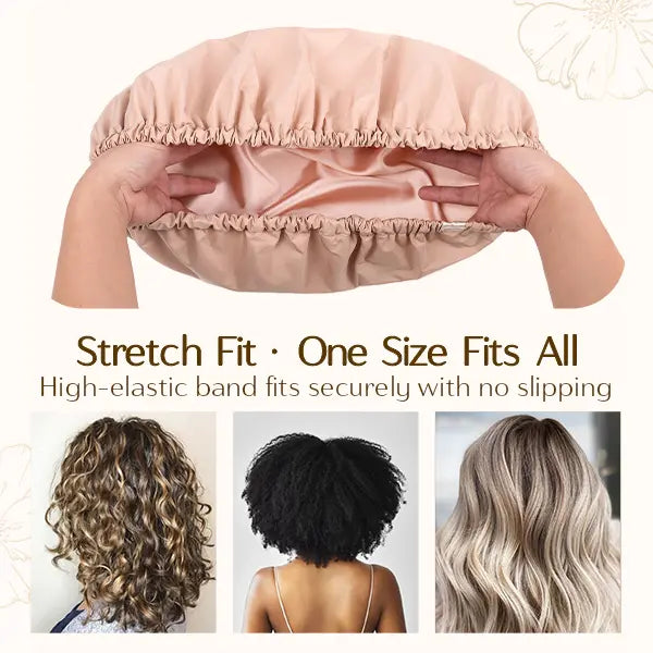 Satin-Lined Hair Protection Shower Cap
