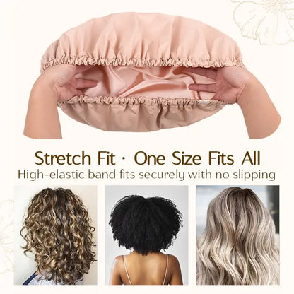 Satin-Lined Hair Protection Shower Cap