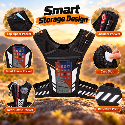 🏃 Lightweight Running Vest with Phone Pocket & Reflective Details