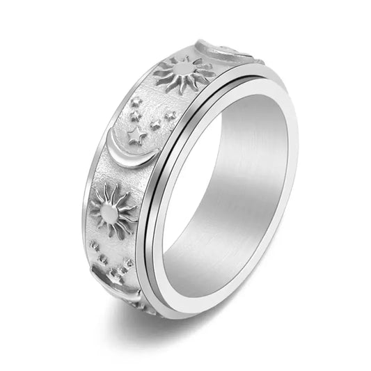 Rotating Spinner Ring – Unisex Punk Stainless Steel Witchy Ring