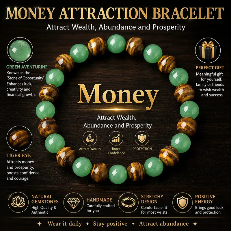 Money Attraction Crystal Beaded Bracelet