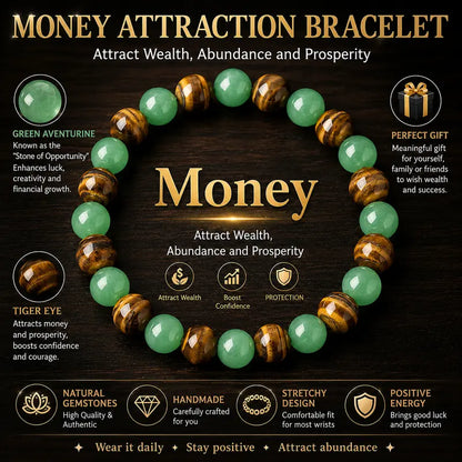 Money Attraction Crystal Beaded Bracelet