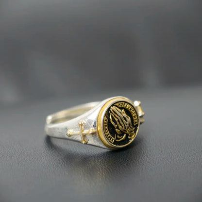 Praying Hands Faith Ring – Adjustable Open Band