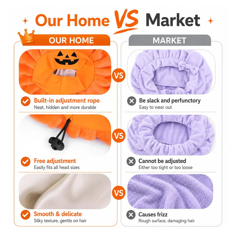 Halloween Pumpkin Satin-Lined Sleep Bonnet