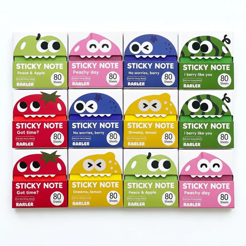 Transparent Pull-Out Sticky Notes (12 Boxes, 960 Sheets Total)