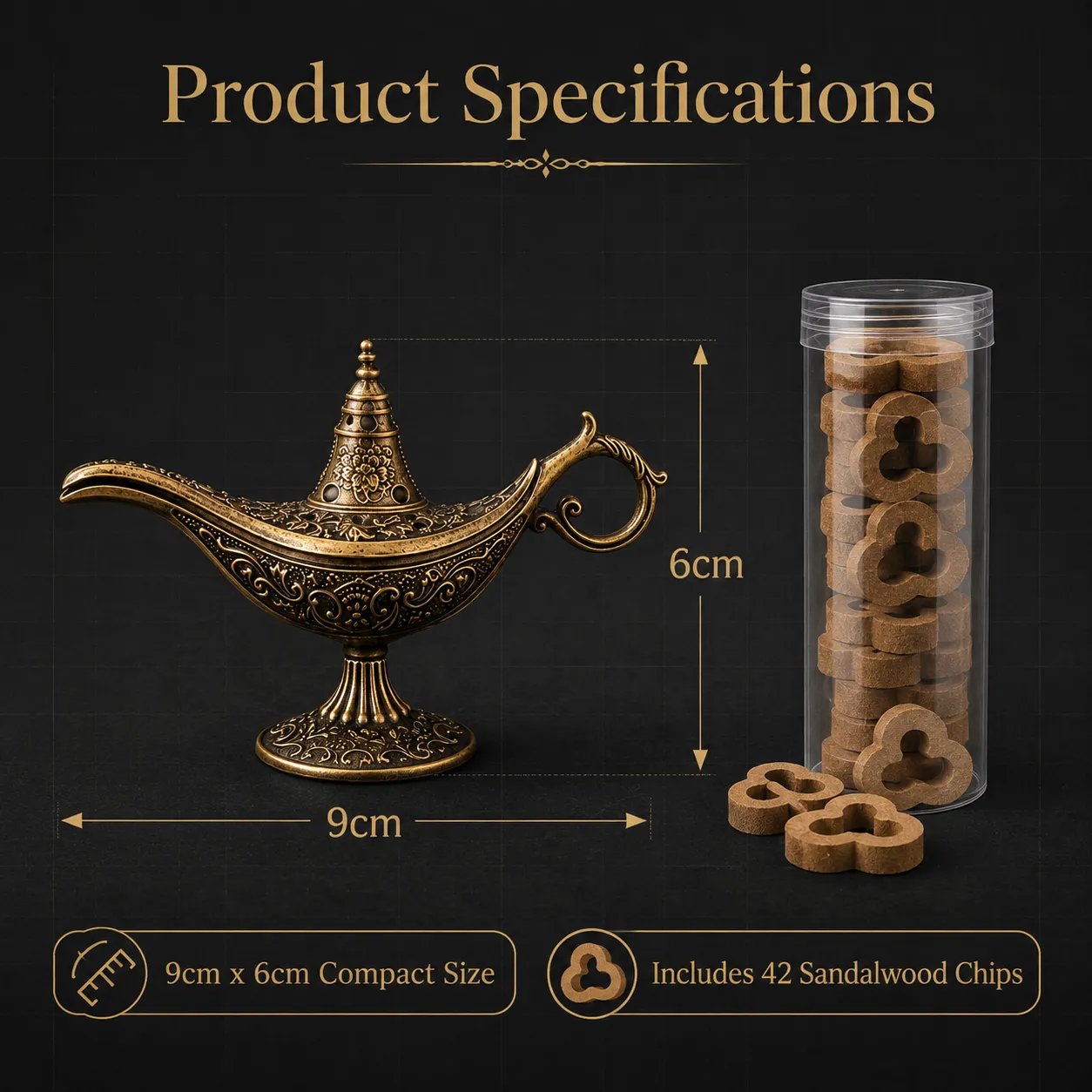 Vintage Aladdin Genie Lamp Incense Holder