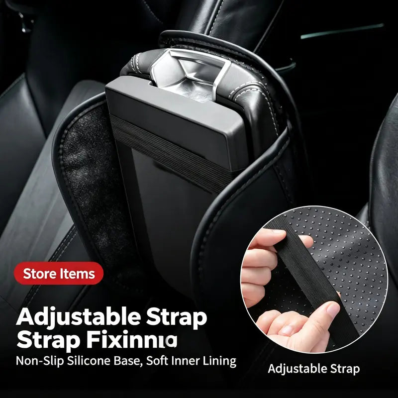Car Armrest Cushion & Organizer – Padded Non-Slip Cover