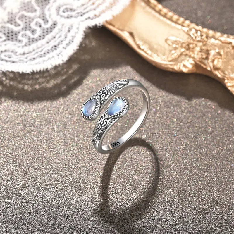 Vintage Moonstone Open Ring
