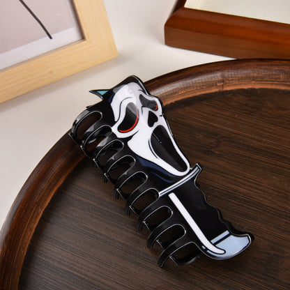 Fun Horror Character Double-Sided Plastic Claw Hair Clips - Halloween Hair Accessories for Women & Men, FallFreshness, Bold Designs for Daily Wear