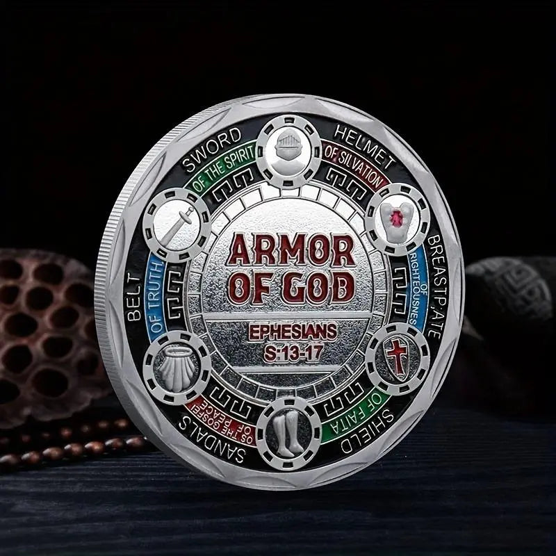 Replica “Full Armor God” Metal Challenge Collectible, Unique Desktop Decor, Ideal for Holiday Party Prizes