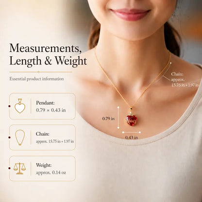 Sacred Heart Red Crystal Necklace