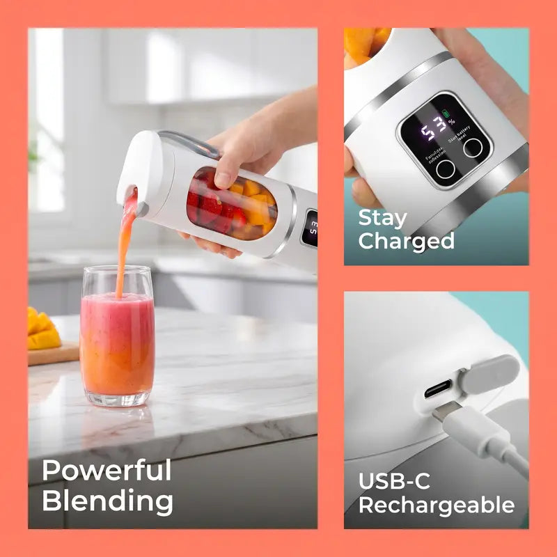Portable USB Rechargeable Juicer with LED Display