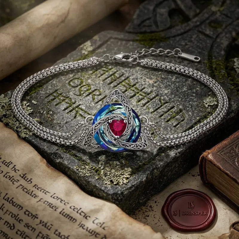 Celtic Trinity Knot Birthstone Bracelet