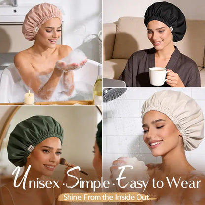 Satin-Lined Hair Protection Shower Cap