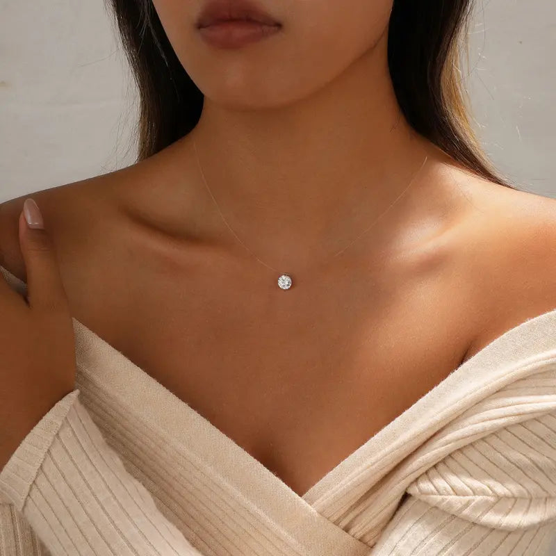 Invisible Floating Crystal Necklace
