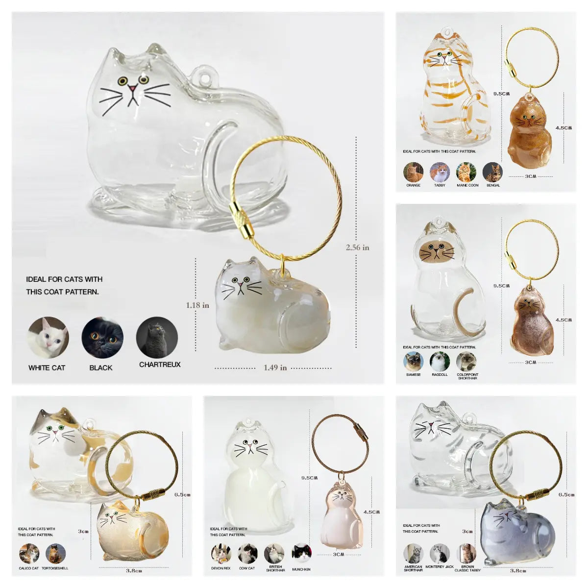 Cat Fur Keepsake Charm – Fillable Memory Keychain