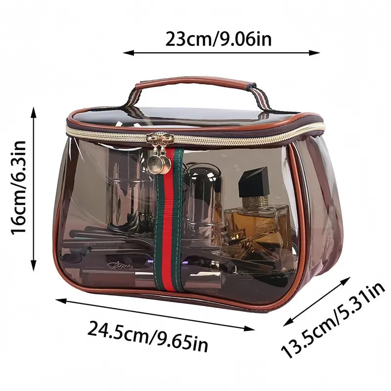 3-Piece Retro Vanity Makeup Organizer & Travel Toiletry Bag Set