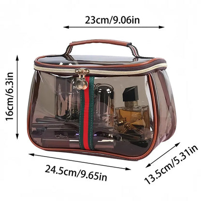 3-Piece Retro Vanity Makeup Organizer & Travel Toiletry Bag Set