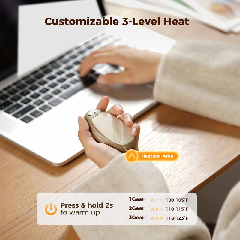 Hand Warmers Rechargeable - Cute Bear Design, 2 Pack Magnetic Hot Hands, 3 Heat Levels