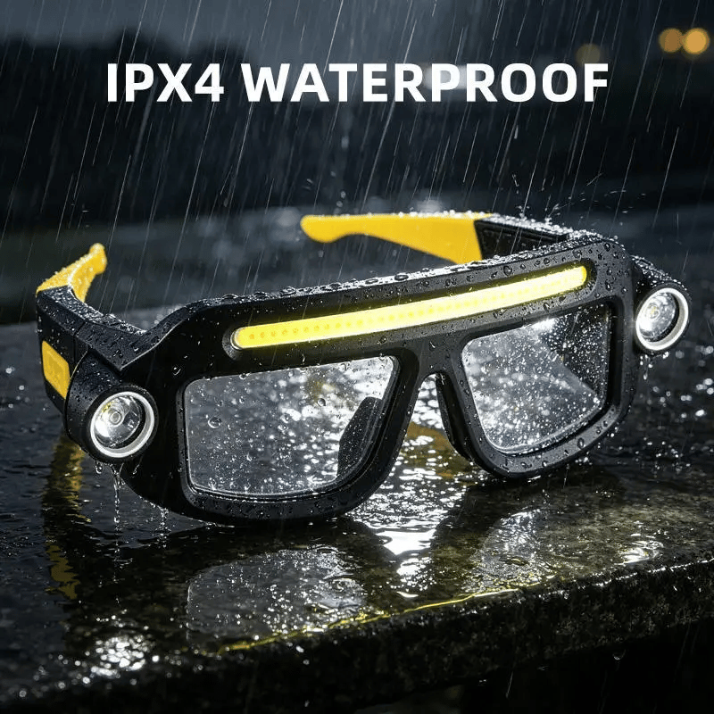 Hands-Free LED Headlamp Glasses — 5 Lighting Modes for Work, Repairs & Outdoor Use