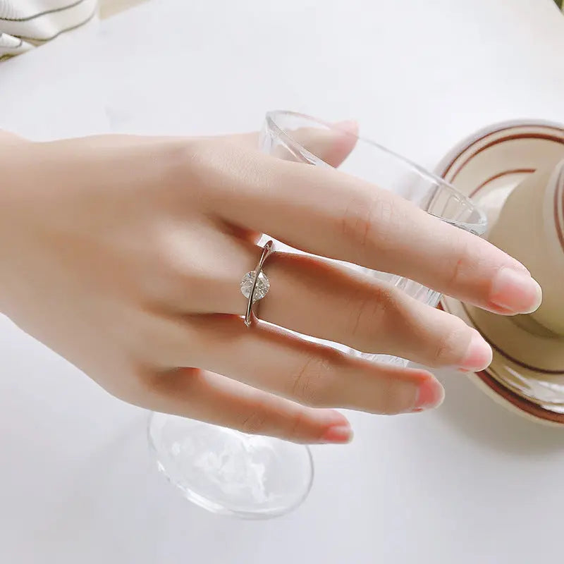 Orbiting Planet Crystal Ring Elegant Celestial Jewelry