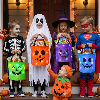 🔥 Halloween Early Discount 50% OFF🎃4 Pcs Halloween Candy Bucket with LED Lights