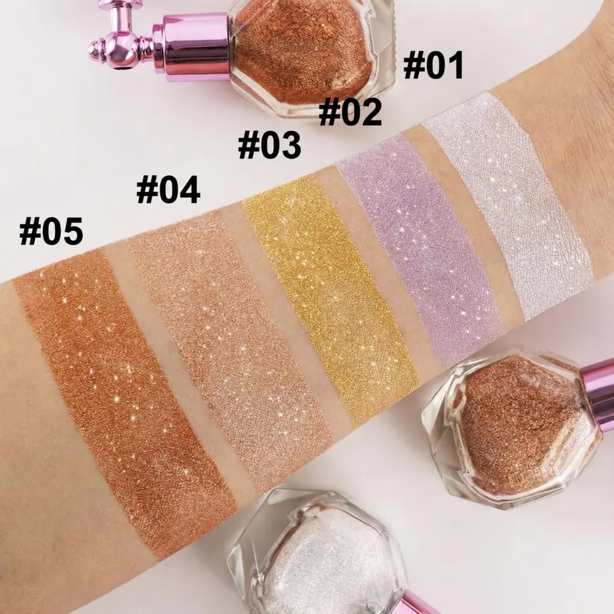 2 PCS Shimmer Glow Face & Body Glitter Spray