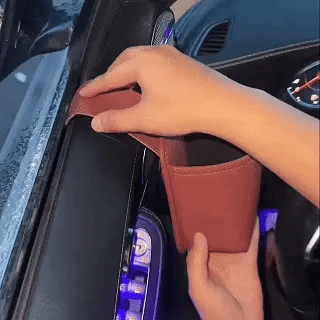 Leather Car Door Storage Pocket Double-Layer Organizer for Phones, Keys & Everyday Driving Essentials