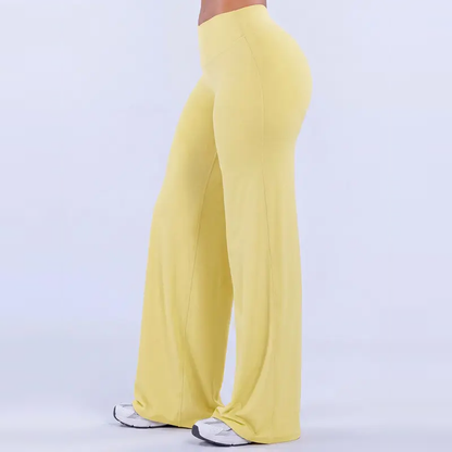 Light Simple Leopard-Print Wide-Leg Pants - Elastic Waistband
